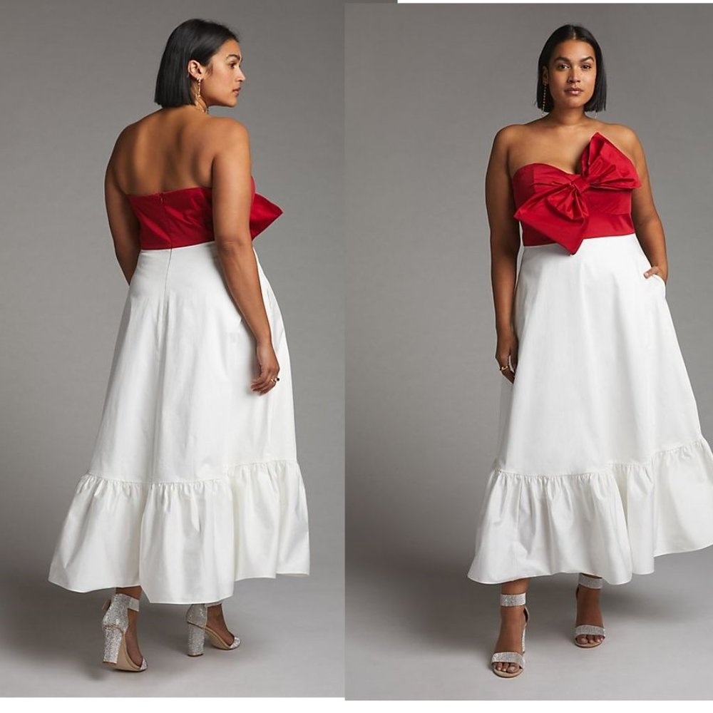 ANTHROPOLOGIE Bow-Tie Maxi Dress - Picture 5 of 7
